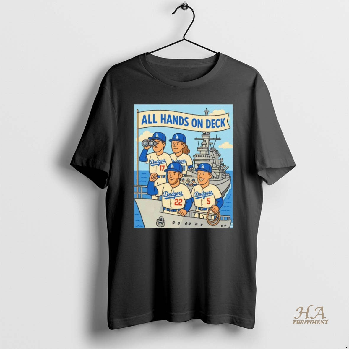 Official All Hands On Deck Los Angeles Dodgers 2025 World Series Blackshirt Shirt Hoodie Sweatshirt | PurePodTees.com
