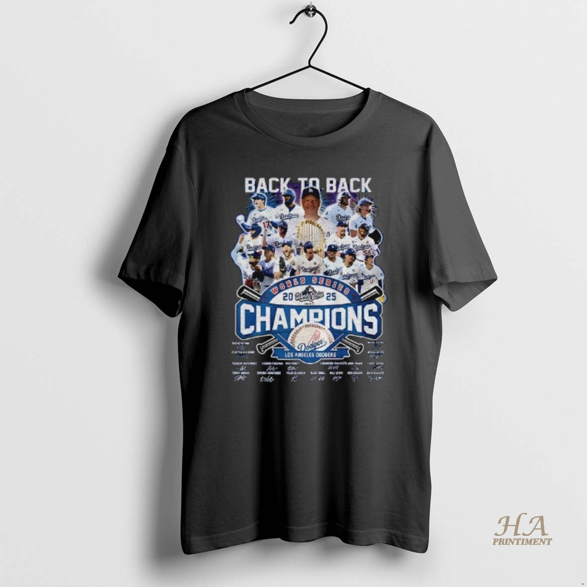 Official All Team Back To Back World Series 2025 Champions Los Angeles Dodgers Mlb Signatures Shirt Hoodie Sweatshirt
