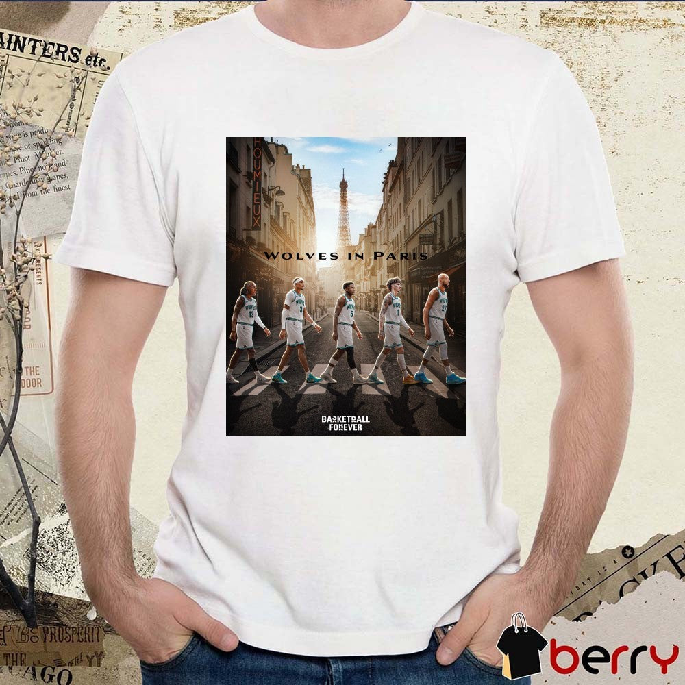 Anthony Edwards and LaMelo Ball Minnesota Timberwolves Wolves In Paris Basketball Forever Poster t-shirt