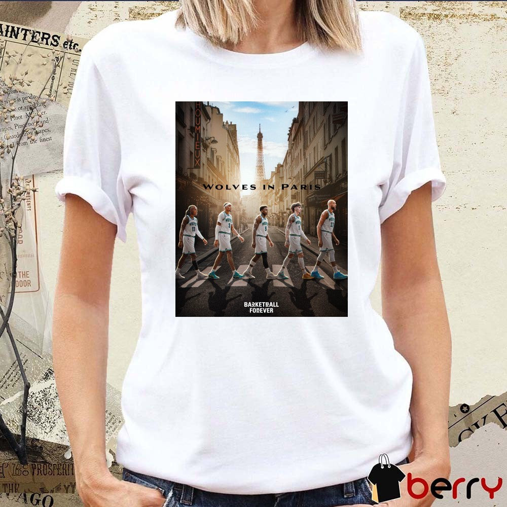 Anthony Edwards and LaMelo Ball Minnesota Timberwolves Wolves In Paris Basketball Forever Poster t-shirt