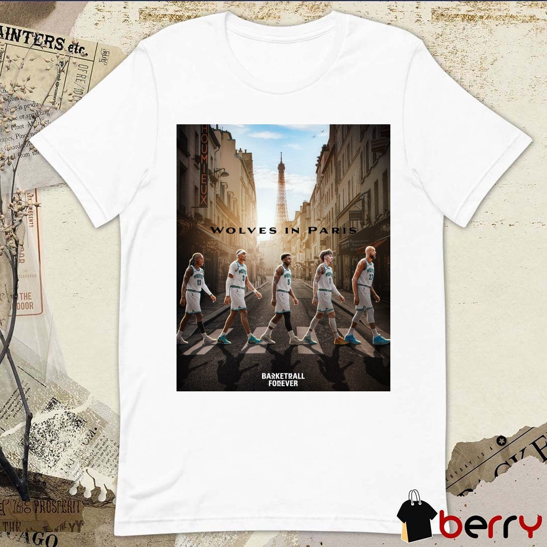 Anthony Edwards and LaMelo Ball Minnesota Timberwolves Wolves In Paris Basketball Forever Poster t-shirt