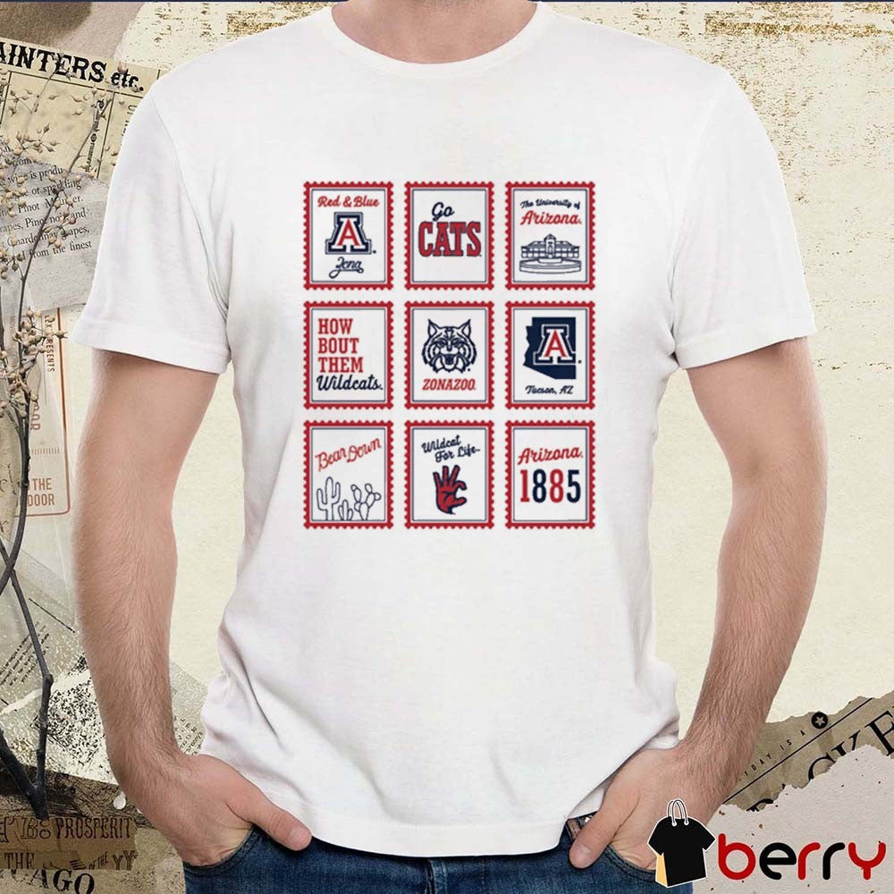 Arizona Wildcats Gameday Stamps Red & Blue Bear Down t-shirt