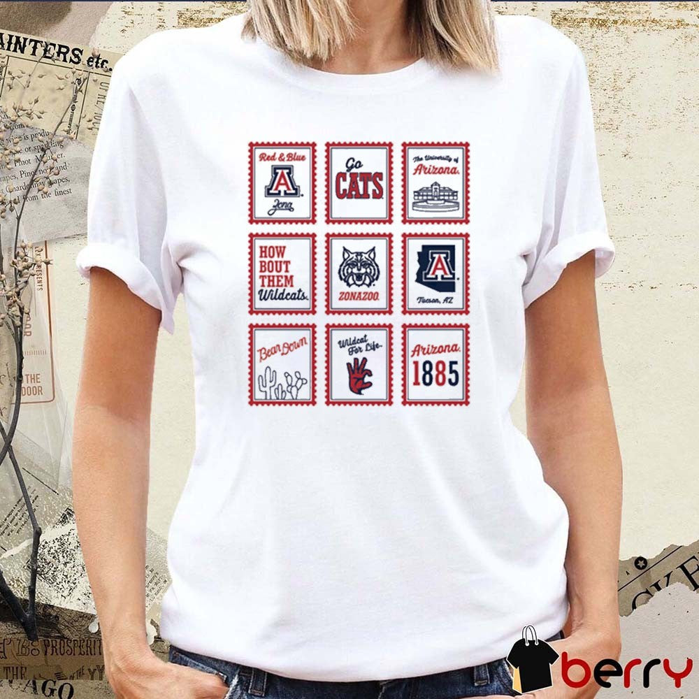Arizona Wildcats Gameday Stamps Red & Blue Bear Down t-shirt
