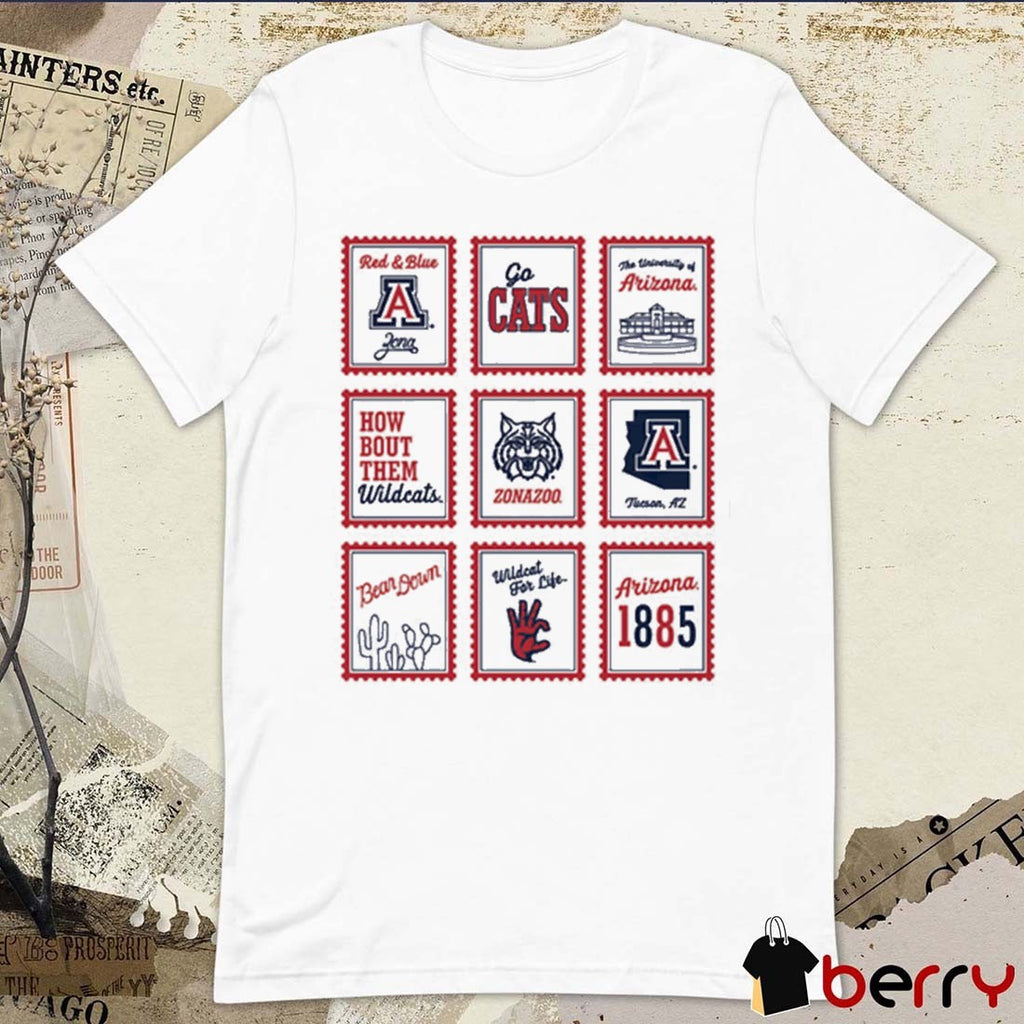 Arizona Wildcats Gameday Stamps Red & Blue Bear Down t-shirt