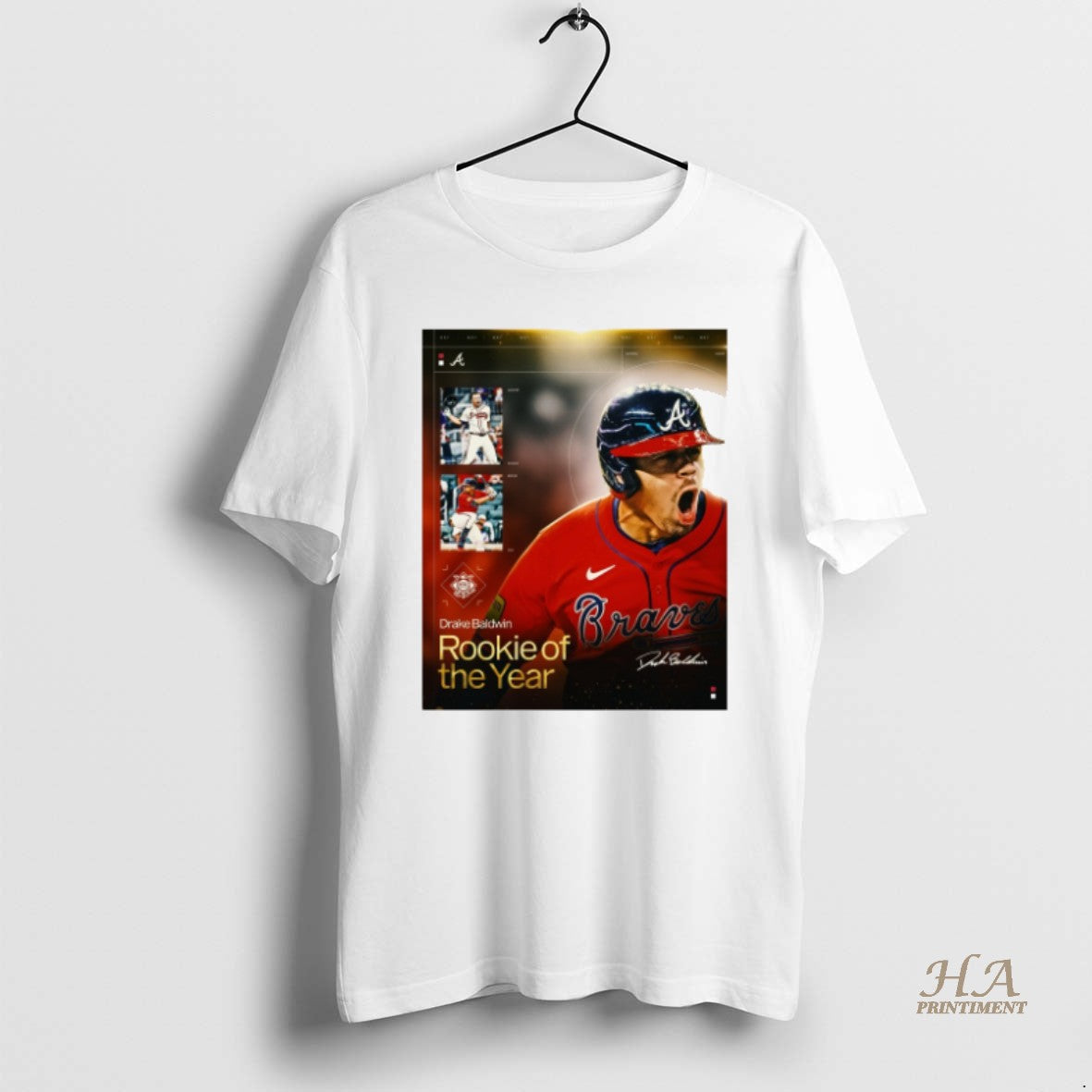 Official Atlanta Braves Drake Baldwin 2025 National League Rookie Of The Year Award Signature Shirt Hoodie Sweatshirt