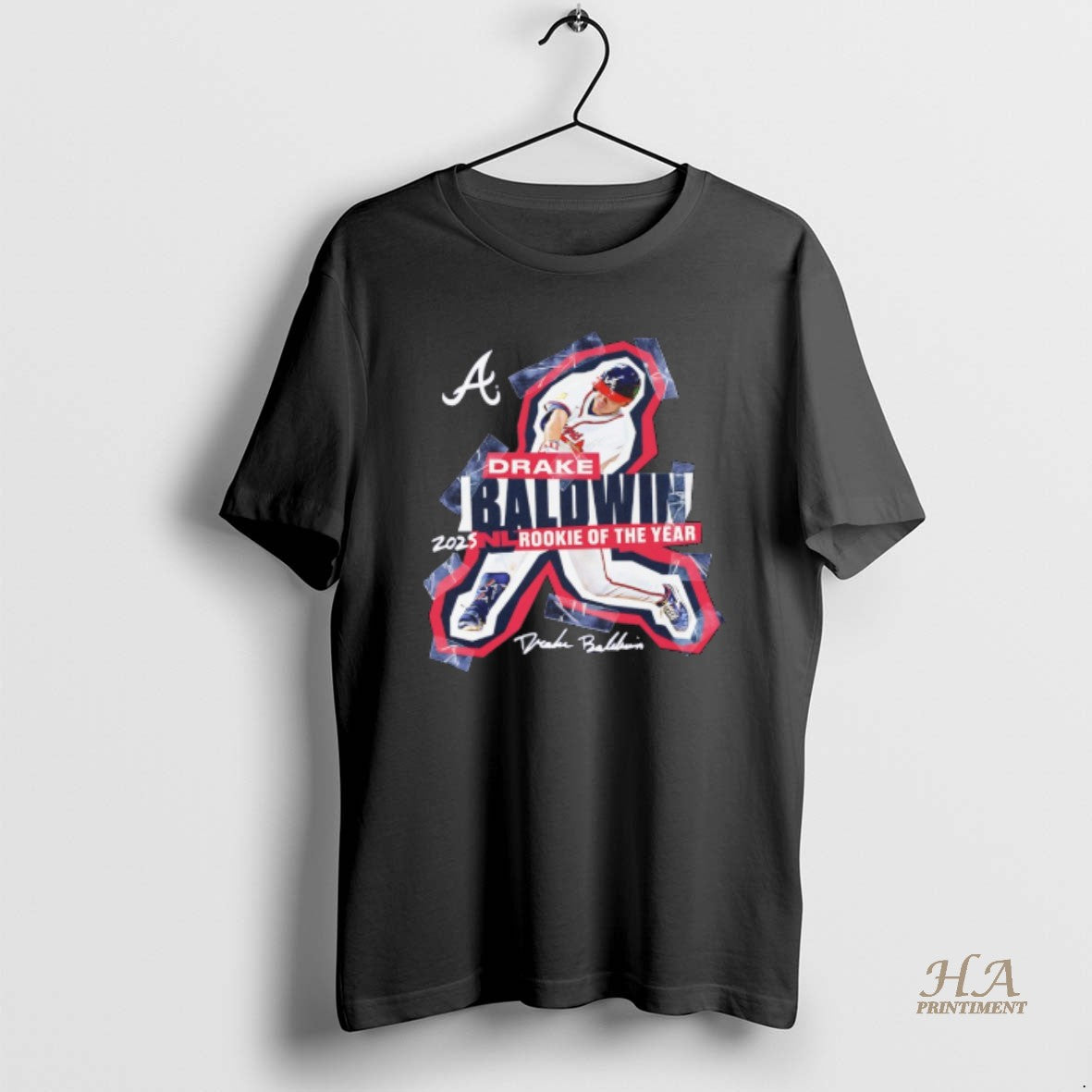 Official Atlanta Braves Drake Baldwin 2025 National League Rookie Of The Year Signature Shirt Hoodie Sweatshirt