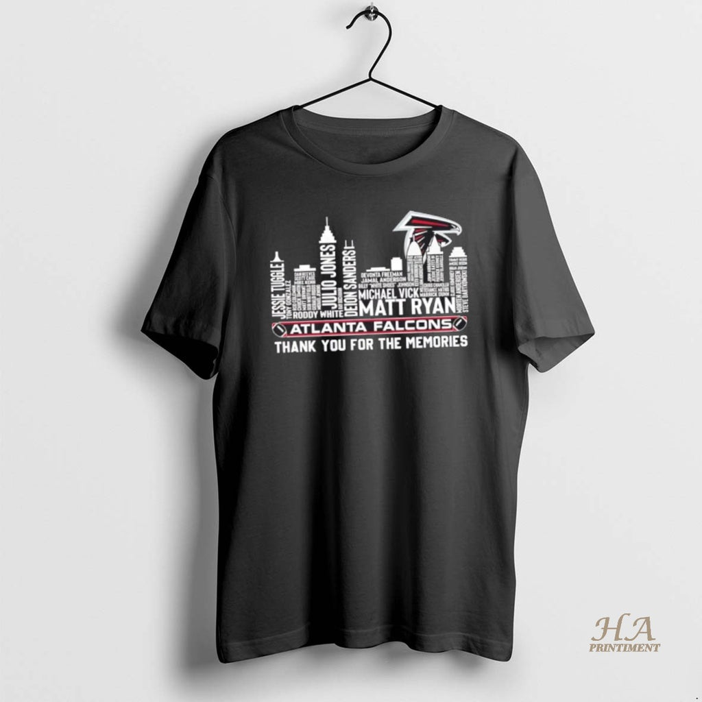 Official Atlanta Falcons All Names City Thank You For The Memories Skyline Shirt Hoodie Sweatshirt | PurePodTees.com