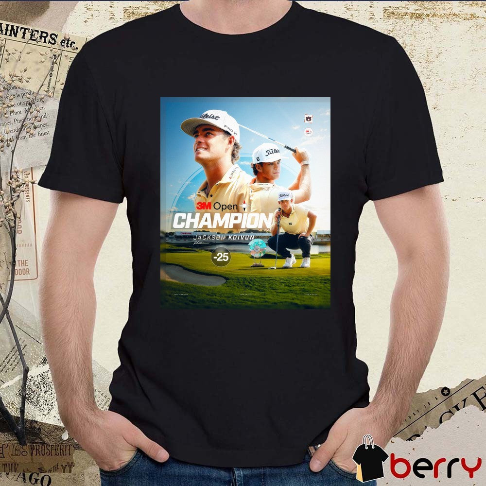 Auburn Men’s Golf Jackson Koivun 3M Open Champion Signature Poster t-shirt