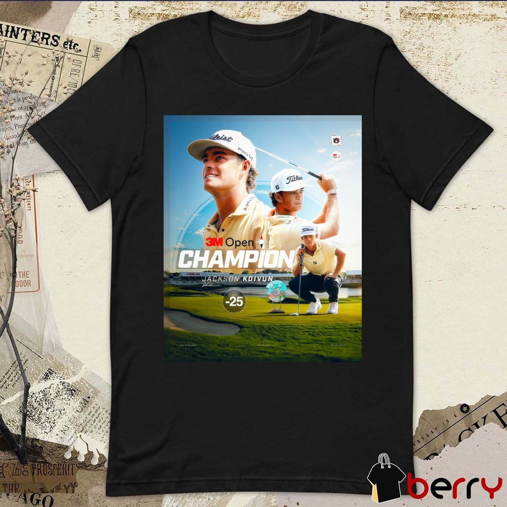 Auburn Men’s Golf Jackson Koivun 3M Open Champion Signature Poster t-shirt