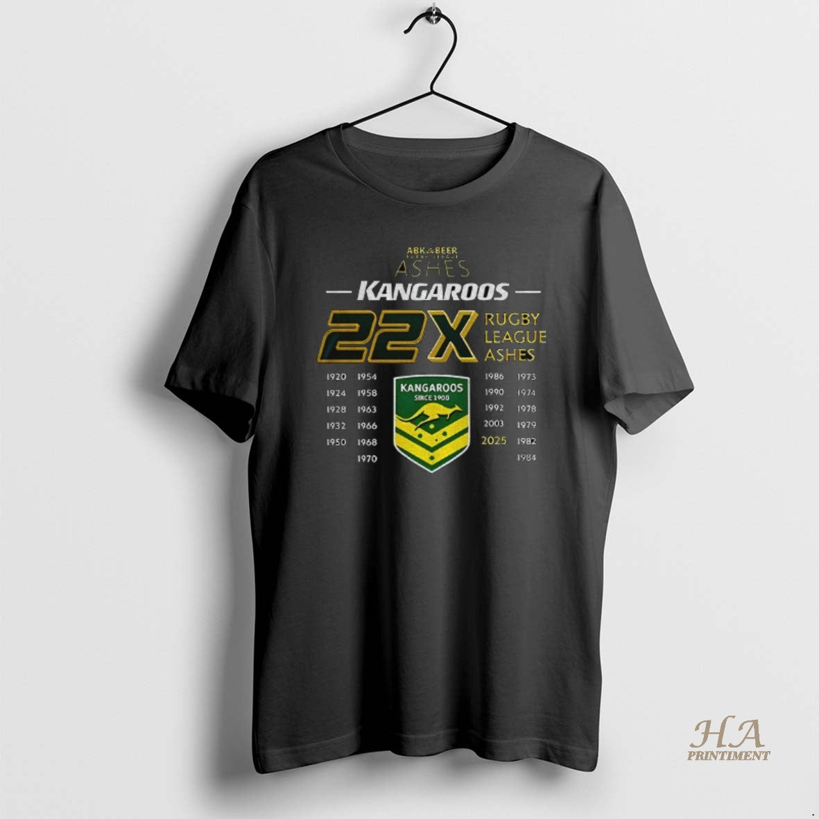 Official Australian Kangaroos 22x Rugby League Ashes Champions 2025 Shirt Hoodie Sweatshirt | PurePodTees.com