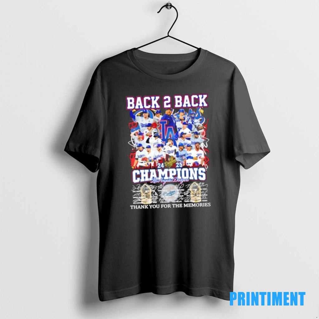 Official Back 2 Back 2024 2025 Champions Los Angeles Dodgers All Players Thank You For Shirt Hoodie Sweatshirt