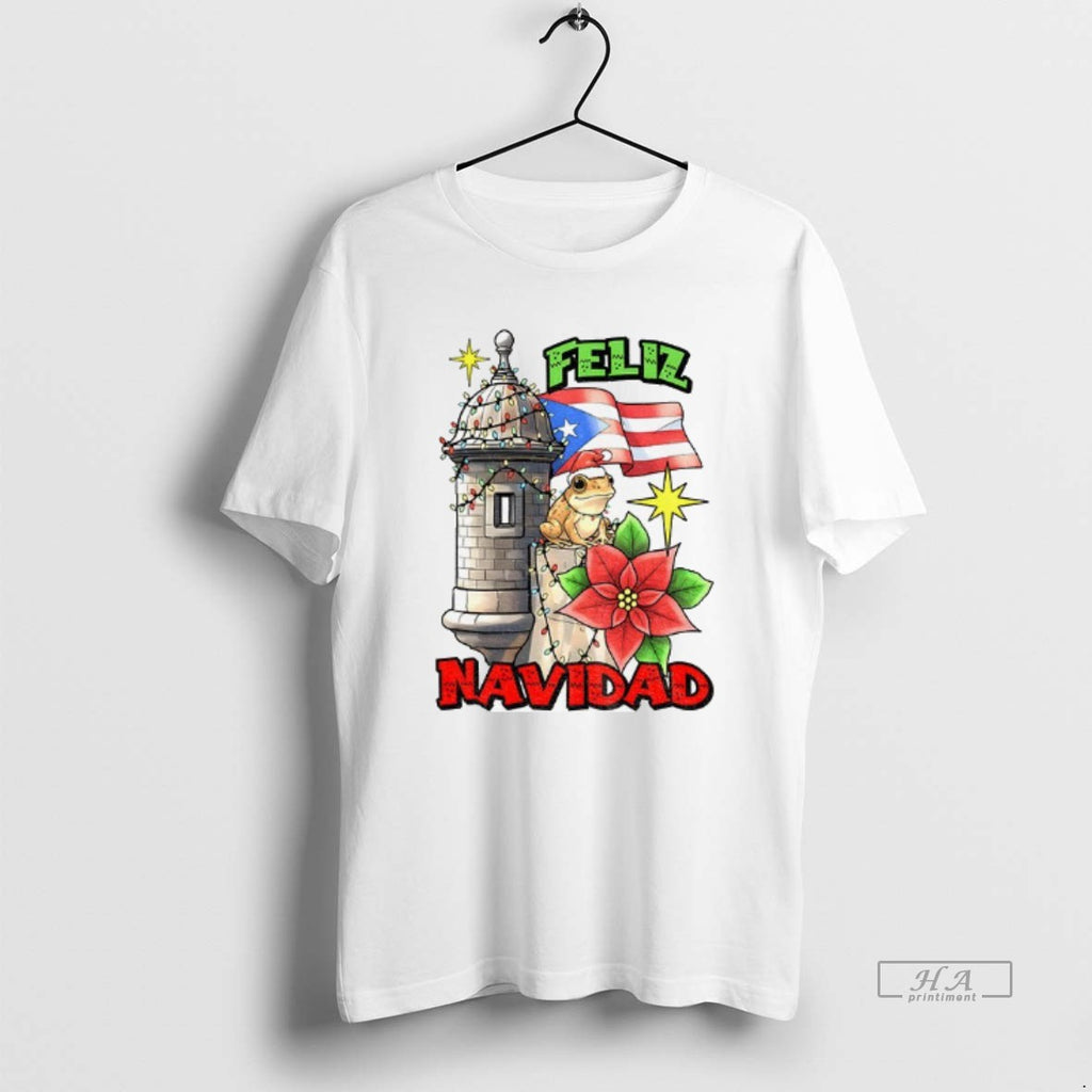 Official Bad Bunny Feliz Navidad Puerto Rican Flag Merry Christmas Shirt Hoodie Sweatshirt | PurePodTees.com