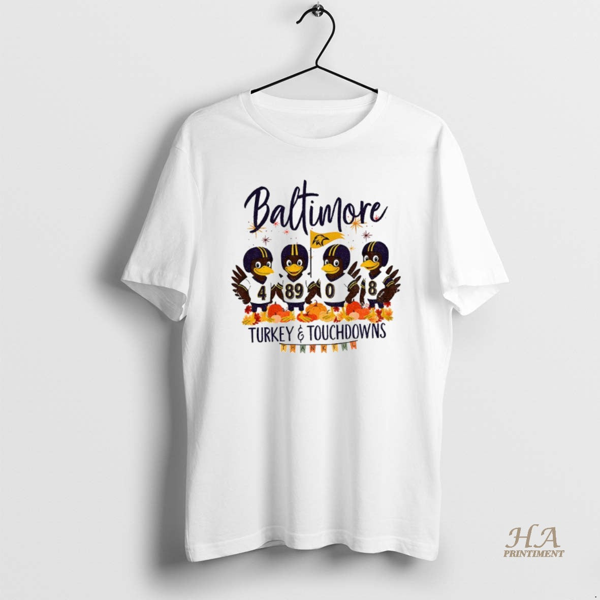 Official Baltimore Ravens Football American Football Turkey And Touchdowns Thankful Thanksgiving Shirt Hoodie Sweatshirt