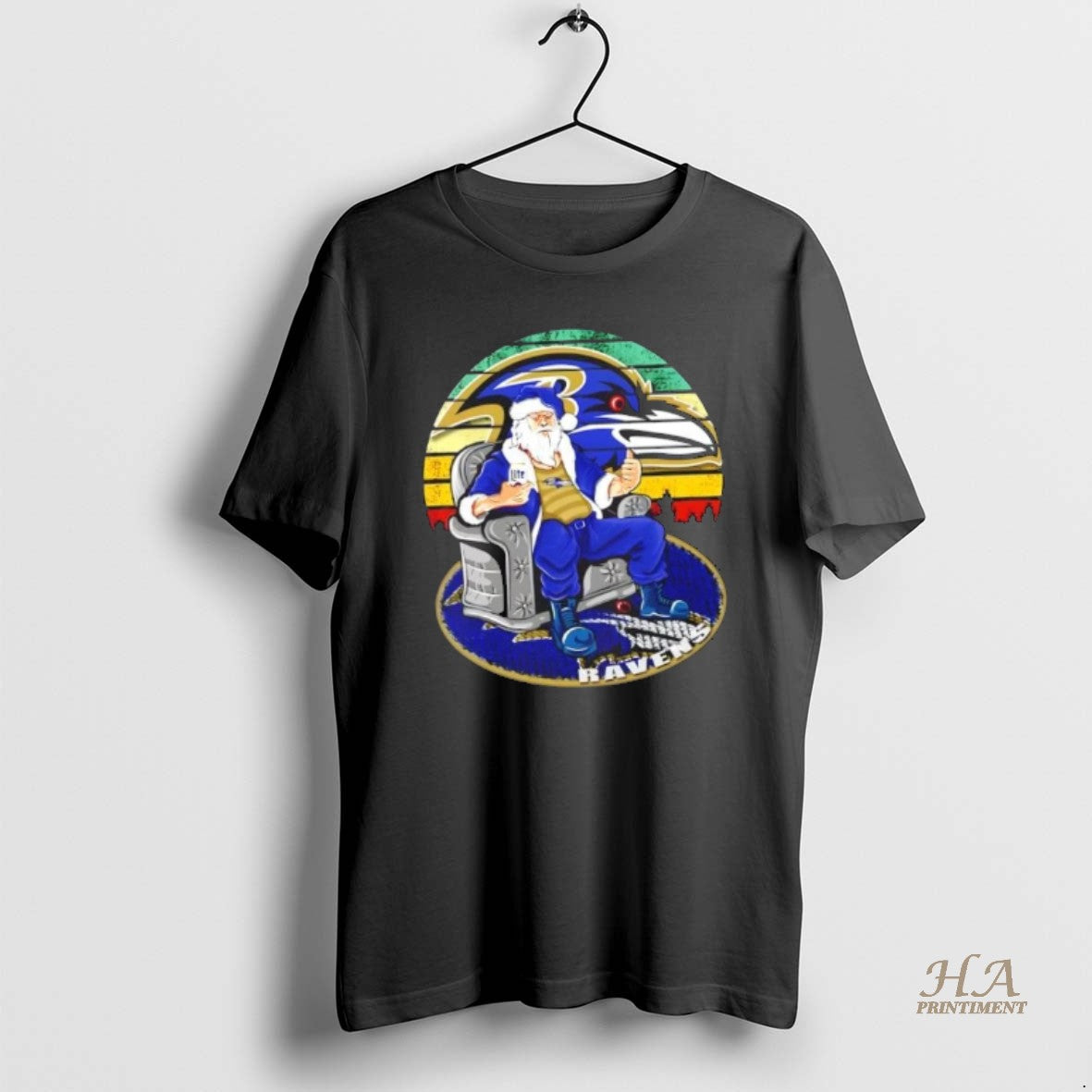 Official Baltimore Ravens X Santa Claus Christmas Vintage Shirt Hoodie Sweatshirt | PurePodTees.com