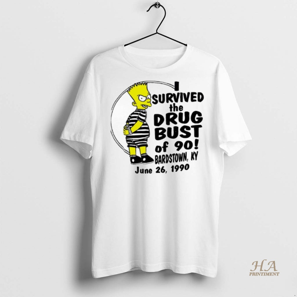Official Bart Simpson I Survived The Drug Bust Of 90 Bardstown Ky June 26 1990 Shirt Hoodie Sweatshirt | PurePodTees.com