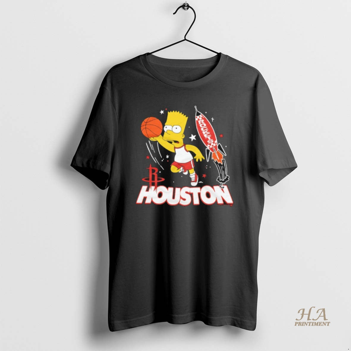 Official Bart Simpson X Houston Rockets Basketball Shirt Hoodie Sweatshirt | PurePodTees.com