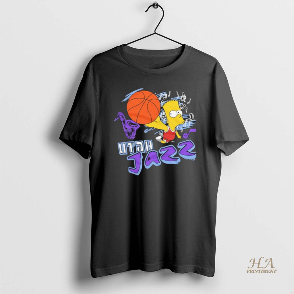 Official Bart Simpson X Utah Jazz Basketball Shirt Hoodie Sweatshirt | PurePodTees.com