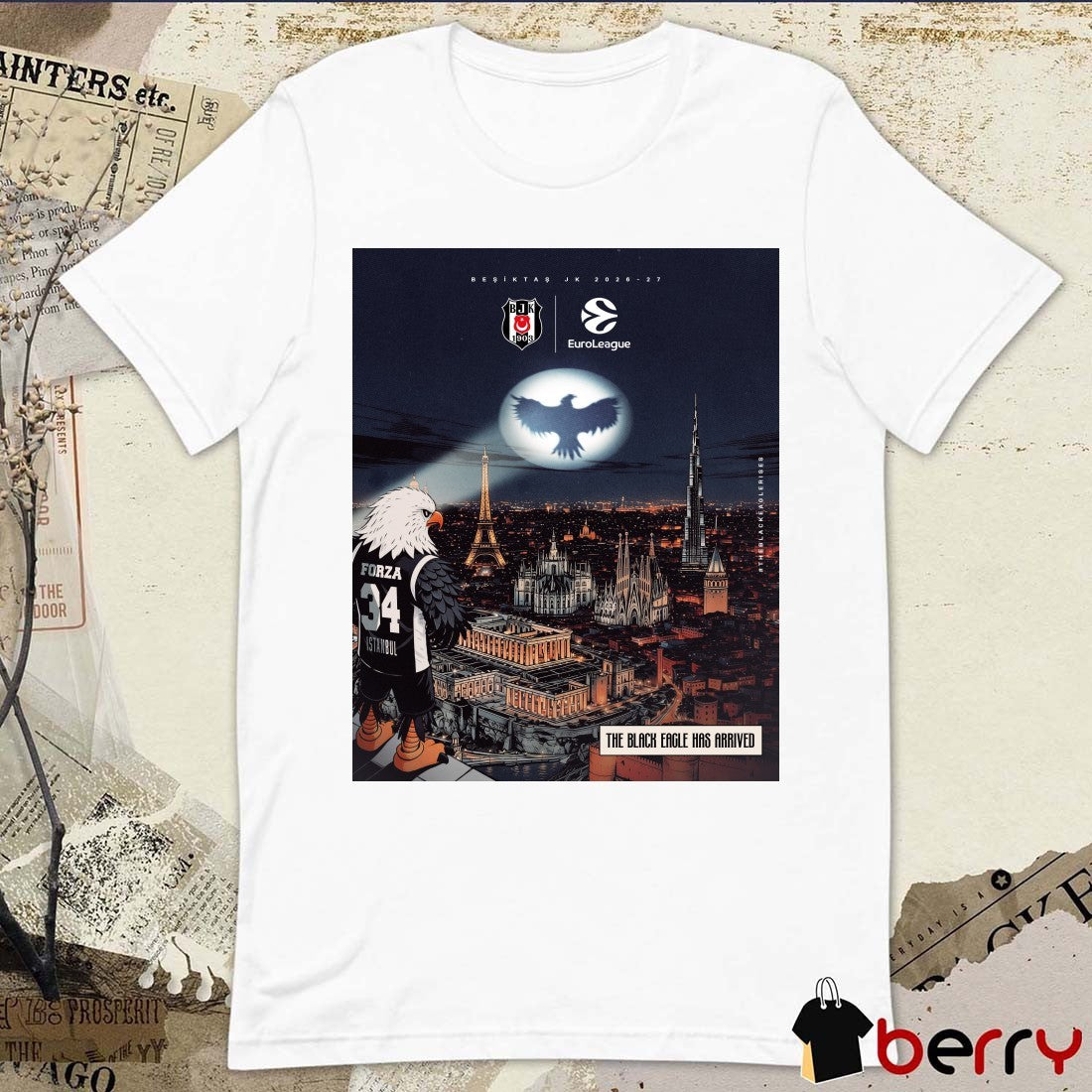 Beşiktaş JK X Euro League The Black Eagle Has Arrived 2026-27 Poster t-shirt