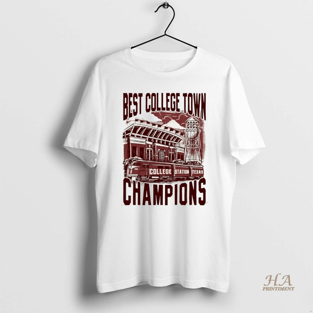 Official Best College Town 2025 Champions College Station Texas Christmas Shirt Hoodie Sweatshirt | PurePodTees.com