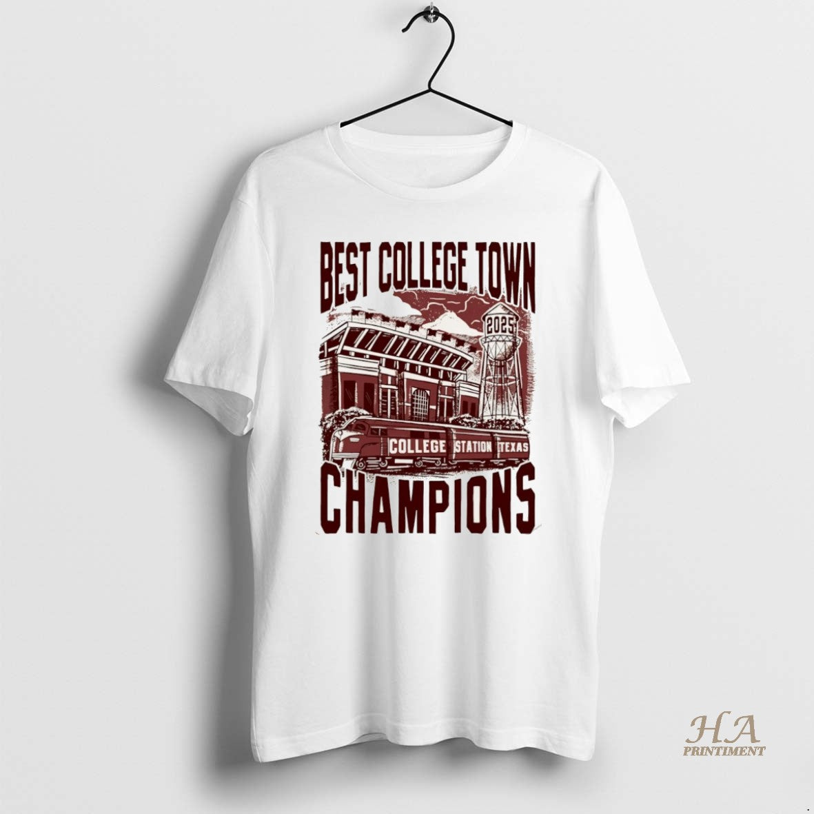 Official Best College Town 2025 Champions College Station Texas Christmas Shirt Hoodie Sweatshirt | PurePodTees.com