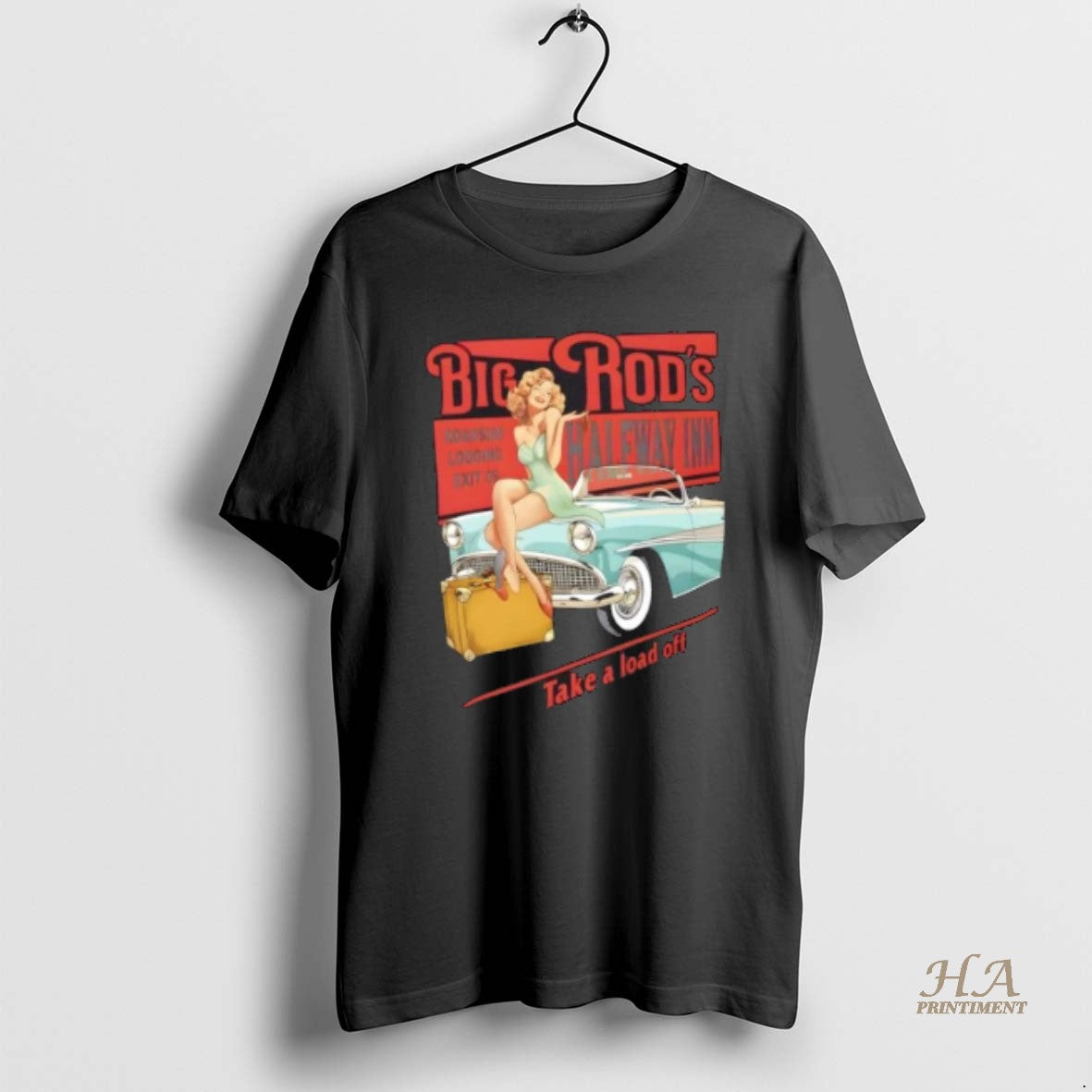 Official Big Rods Halfway Inn Retro Pin Up Classic Car Shirt Hoodie Sweatshirt | PurePodTees.com