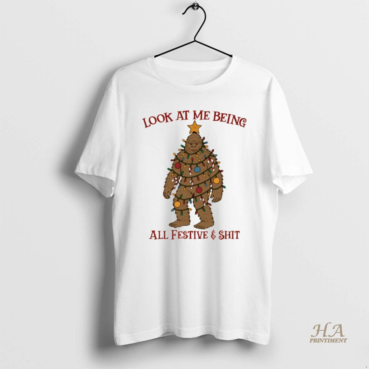 Official Bigfoot Christmas Tree Look At Me Being All Festive Merry Christmas Shirt Hoodie Sweatshirt | PurePodTees.com
