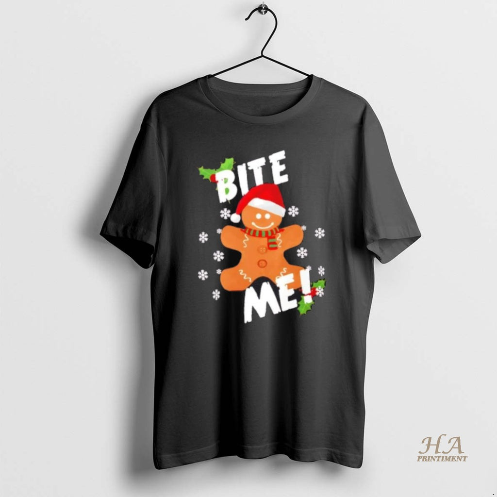 Official Bite Me Gingerbread Christmas Cookie Shirt Hoodie Sweatshirt | PurePodTees.com