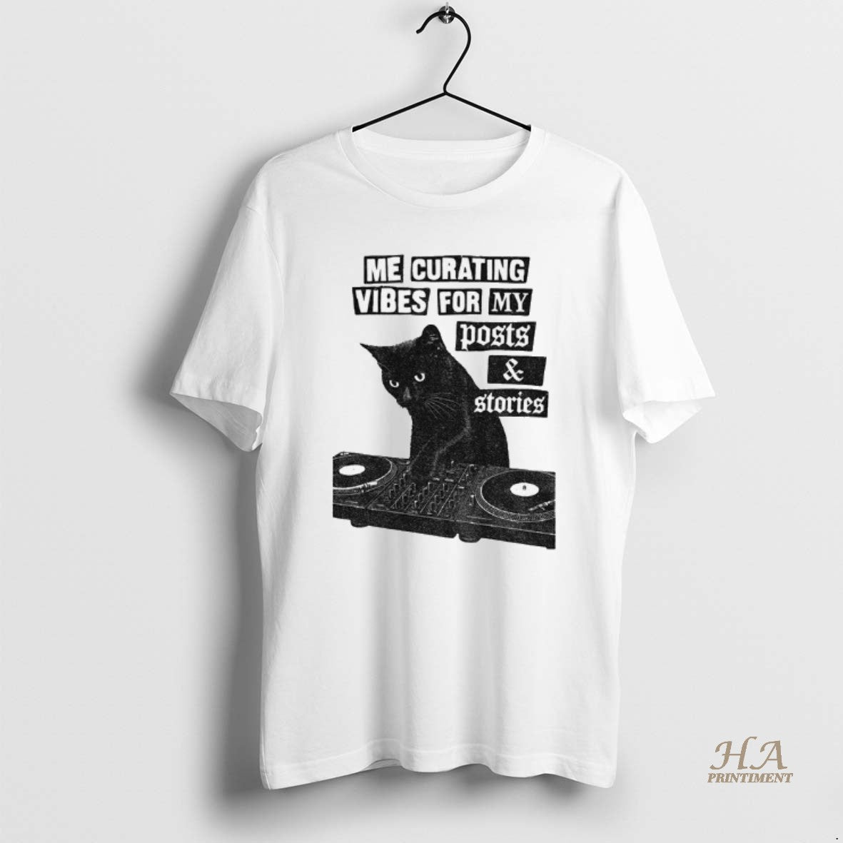 Official Black Cat Dj Me Curating Vibes For My Posts And Stories Vintage Shirt Hoodie Sweatshirt | PurePodTees.com
