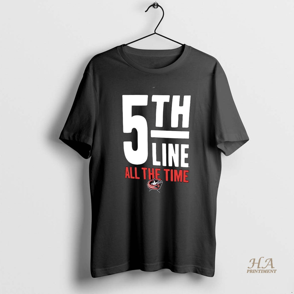Official Blue Jackets 5th Line All The Time Christmas Shirt Hoodie Sweatshirt | PurePodTees.com