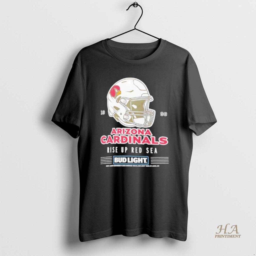 Official Bud Light X Arizona Cardinals Rise Up Red Sea Helmet Shirt Hoodie Sweatshirt | PurePodTees.com