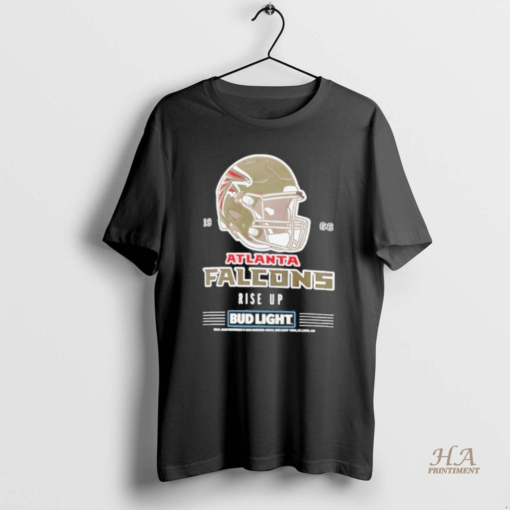 Official Bud Light X Atlanta Falcons Rise Up Helmet Shirt Hoodie Sweatshirt | PurePodTees.com