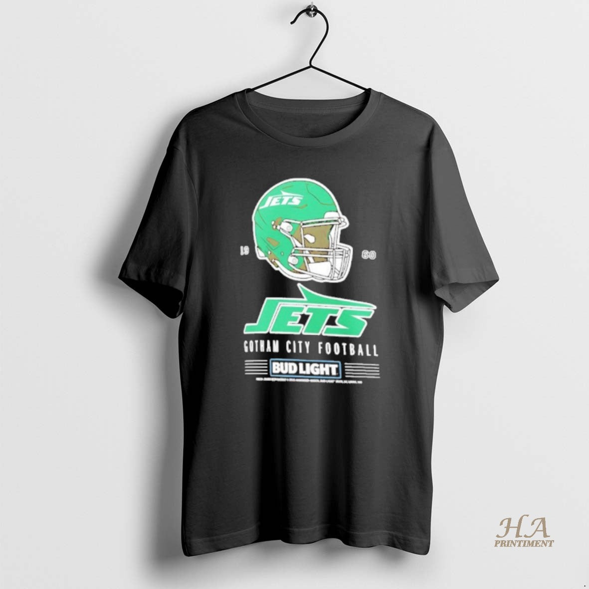 Official Bud Light X New York Jets Gotham City Football Helmet Shirt Hoodie Sweatshirt | PurePodTees.com