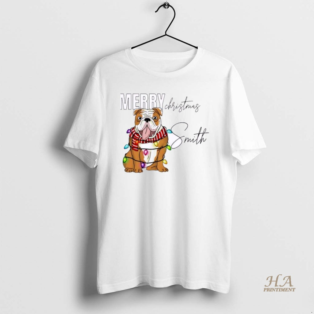Official Bulldog Xmas Babys First Christmas Personalized Ornaments White Shirt Hoodie Sweatshirt | PurePodTees.com