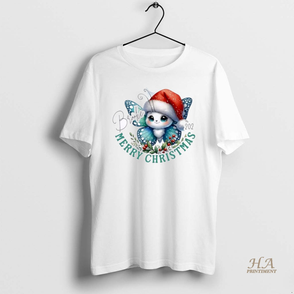 Official Butterfly Baby Xmas Babys First Christmas Personalized Ornaments White Shirt Hoodie Sweatshirt | PurePodTees.com