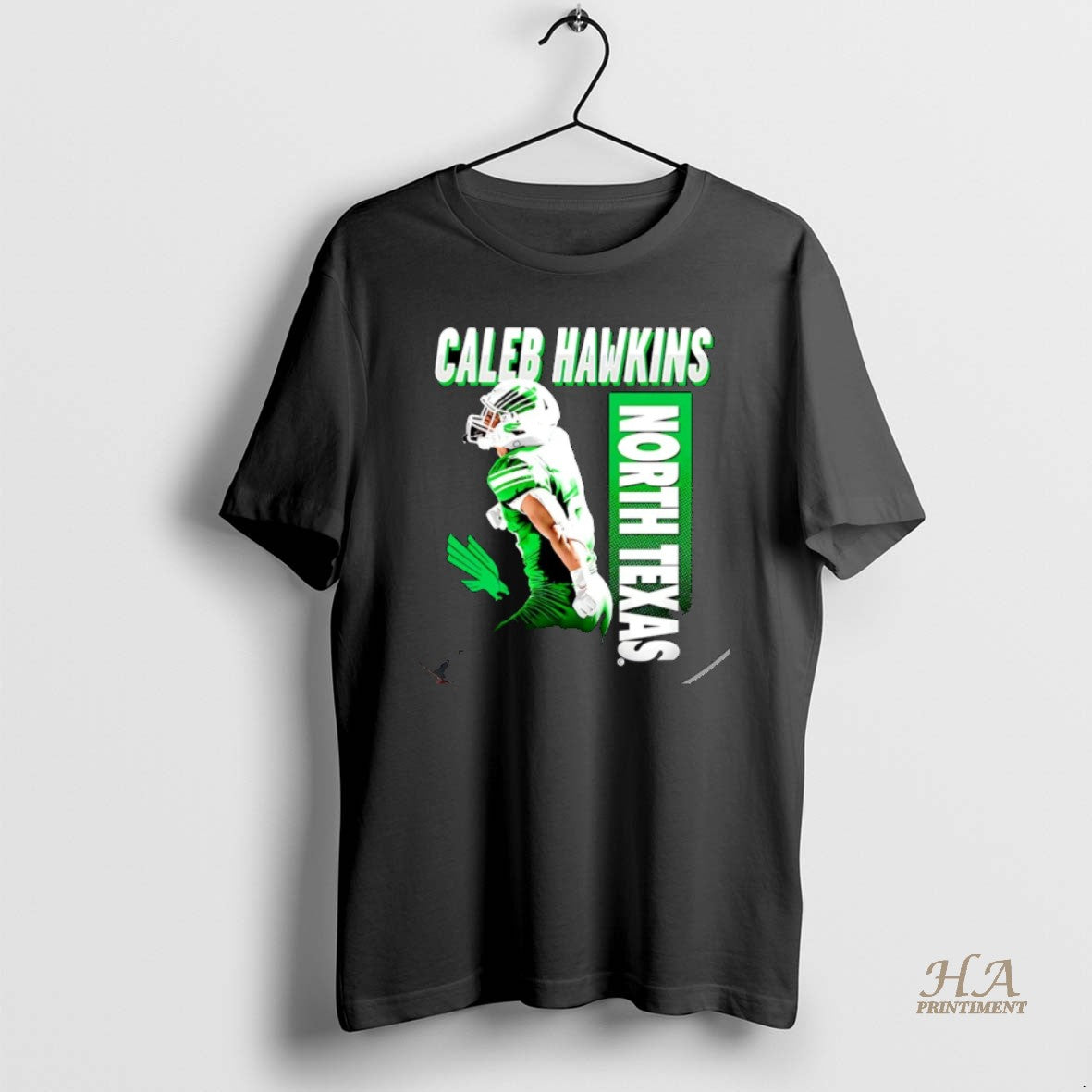 Official Caleb Hawkins North Texas Mean Green Illustrated Christmas Shirt Hoodie Sweatshirt | PurePodTees.com