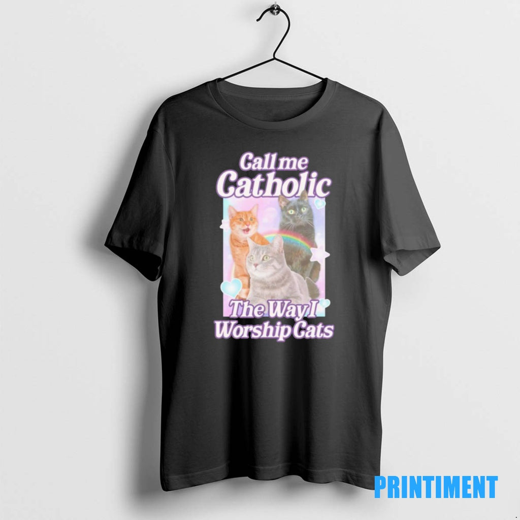 Official Call Me Catholic The Way I Worship Cats Tee Sweater