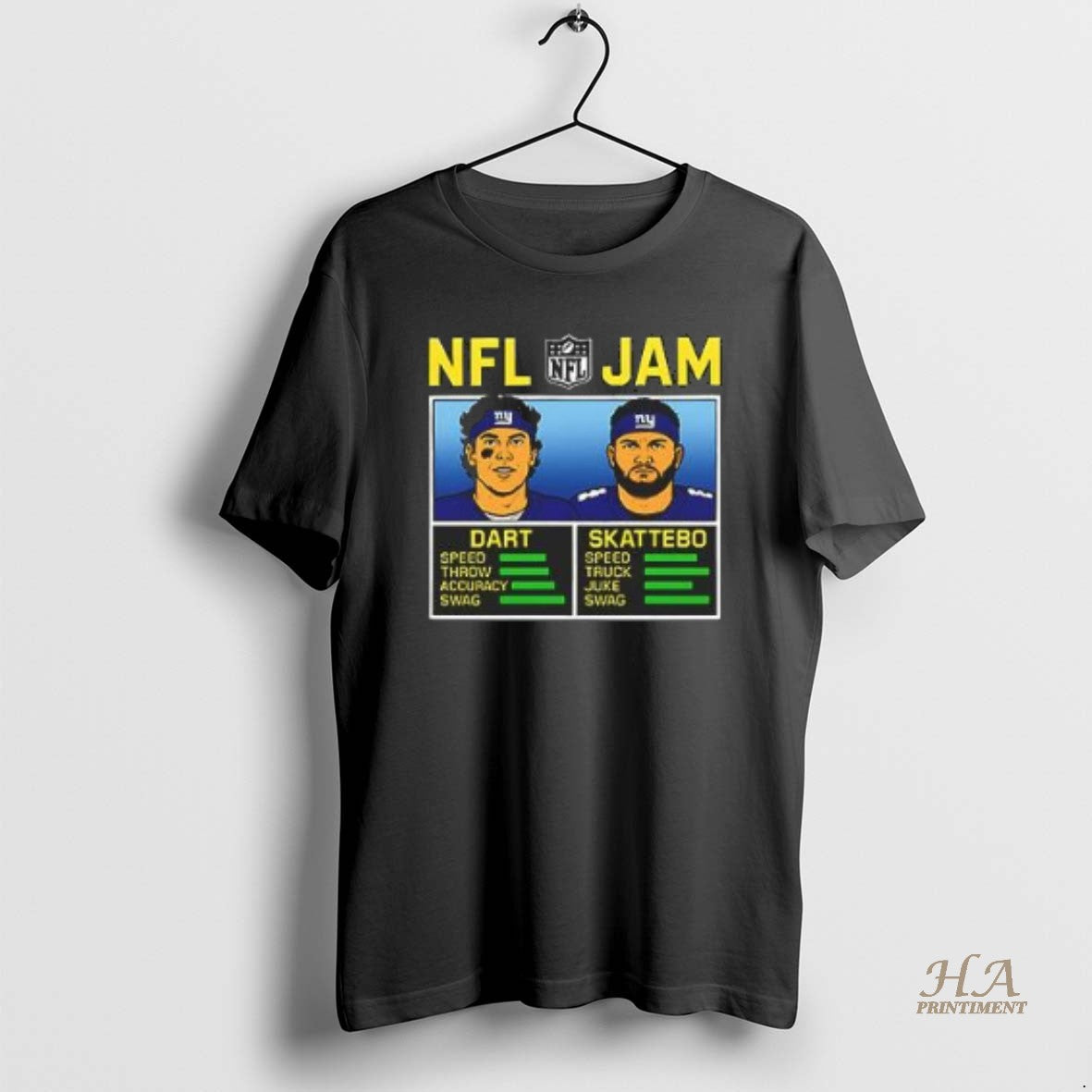 Official Cam Skattebo Jaxson Dart Nba Jam Style New York Giants Shirt Hoodie Sweatshirt | PurePodTees.com