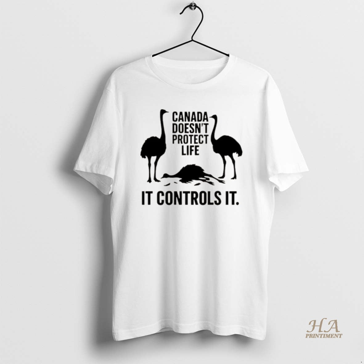 Official Canada Doesnt Protect Life It Controld It Canadian Ostriches Christmas Shirt Hoodie Sweatshirt | PurePodTees.com