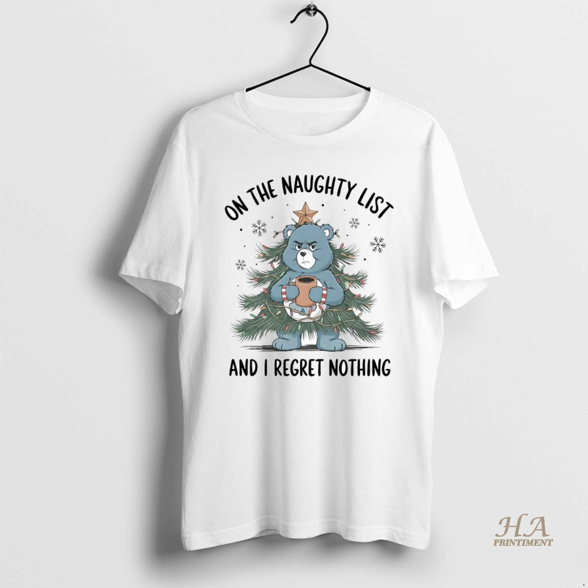Official Care Bears On The Naughty List And I Regret Nothing Christmas Shirt Hoodie Sweatshirt | PurePodTees.com