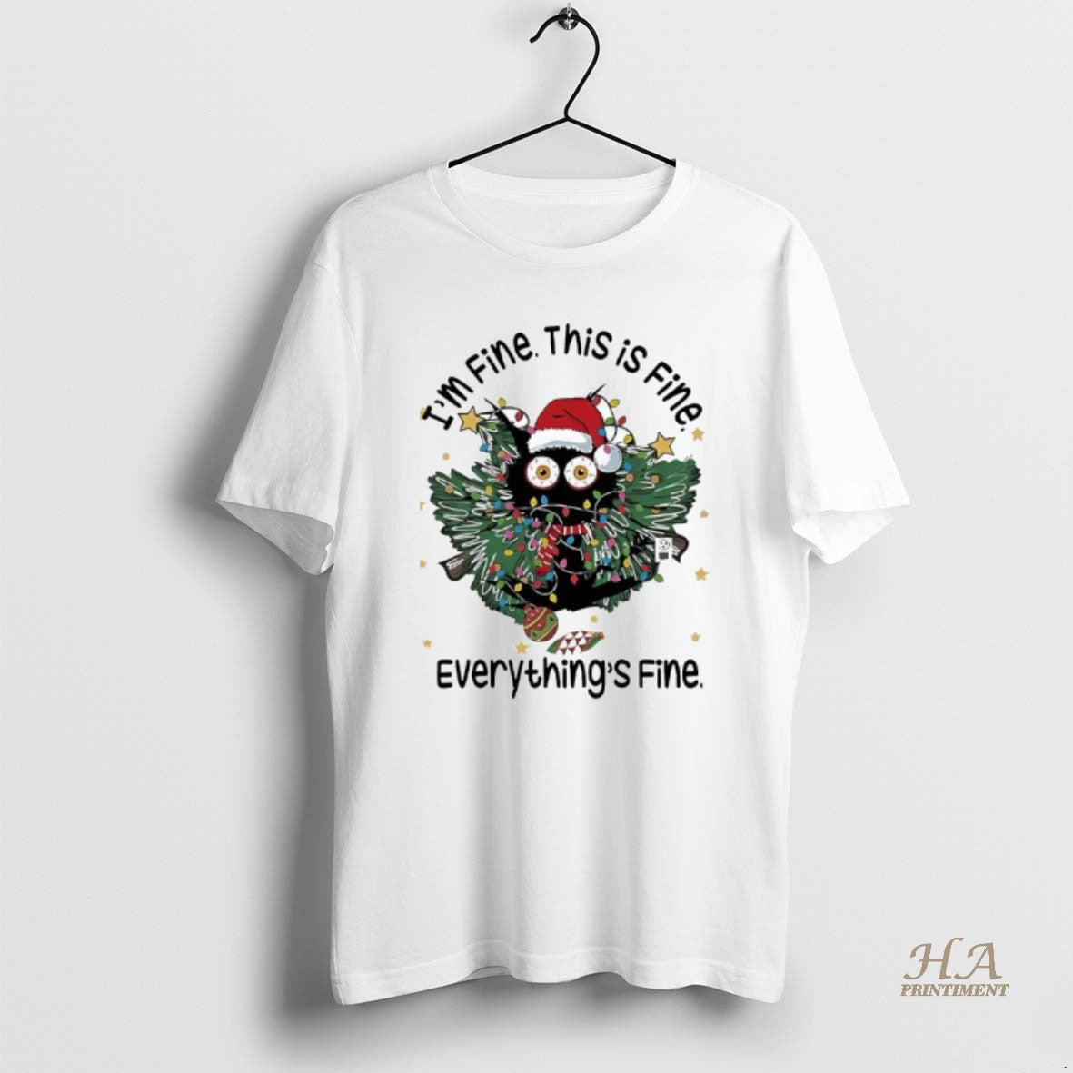 Official Cat Christmas Monster Festive Lights Wreath Graphic Shirt Hoodie Sweatshirt | PurePodTees.com