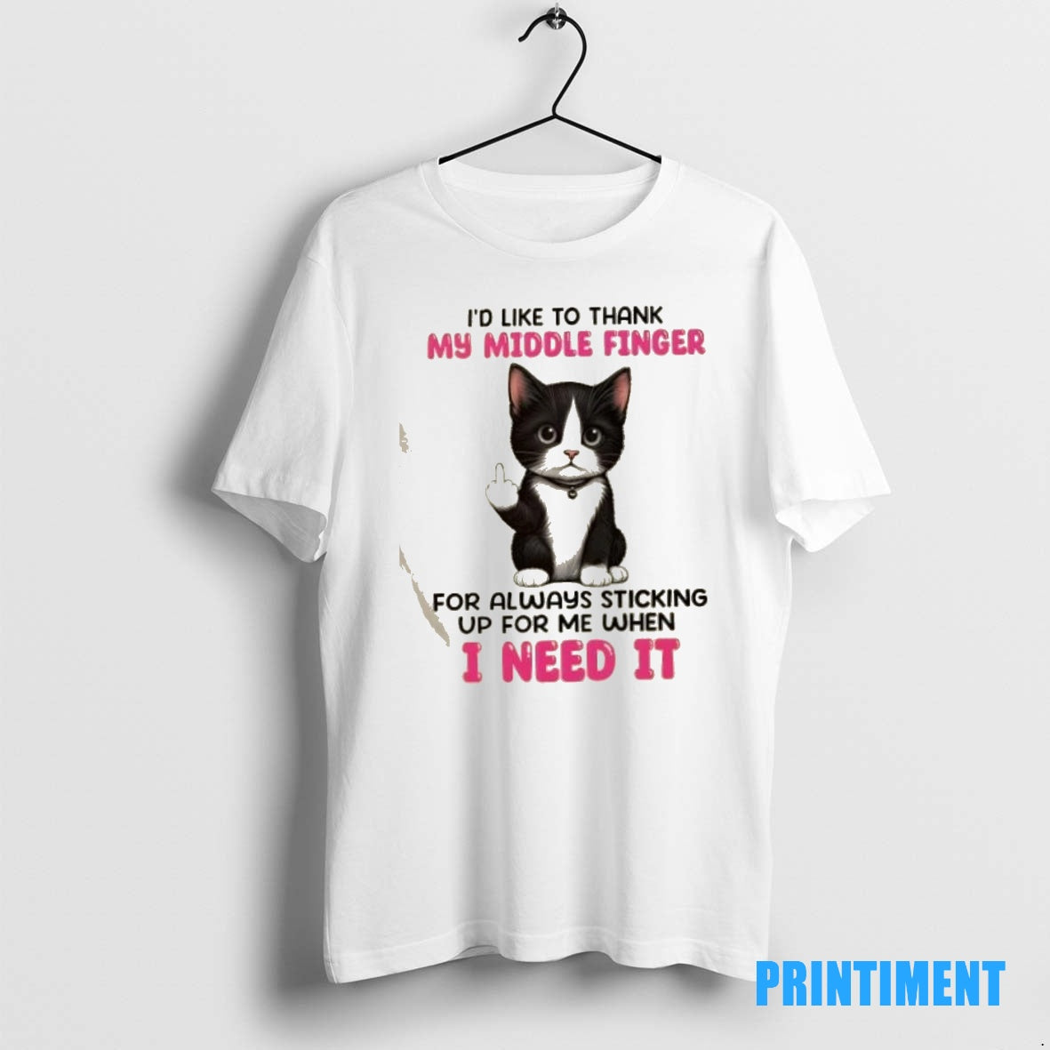 Official Cat Id Like To Thank My Middle Finger For Always Sticking Up For Me Shirt Hoodie Sweatshirt | PurePodTees.com