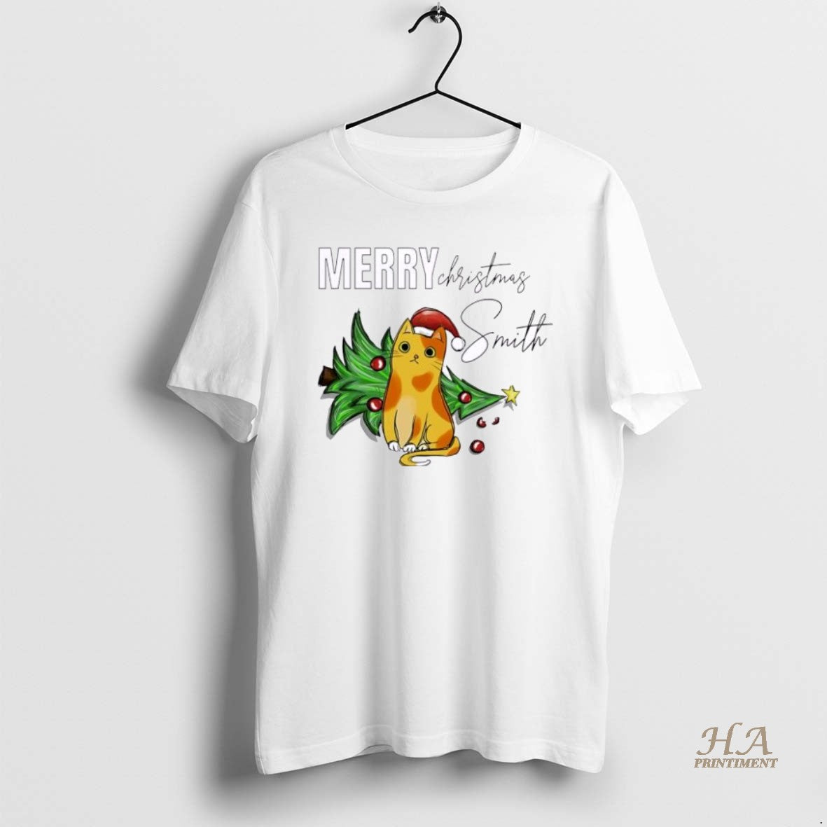Official Cat Lover Of Cats Xmas Babys First Christmas Personalized Ornaments White Shirt Hoodie Sweatshirt | PurePodTees.com
