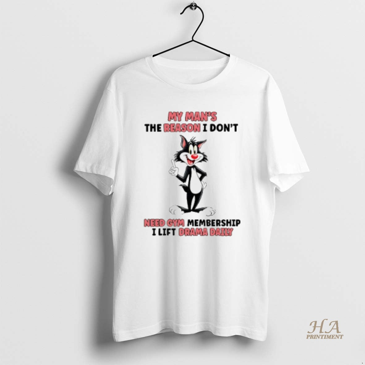 Official Cat My Mans The Reason I Dont Need A Gym Membership I Lift Drama Shirt Hoodie Sweatshirt | PurePodTees.com