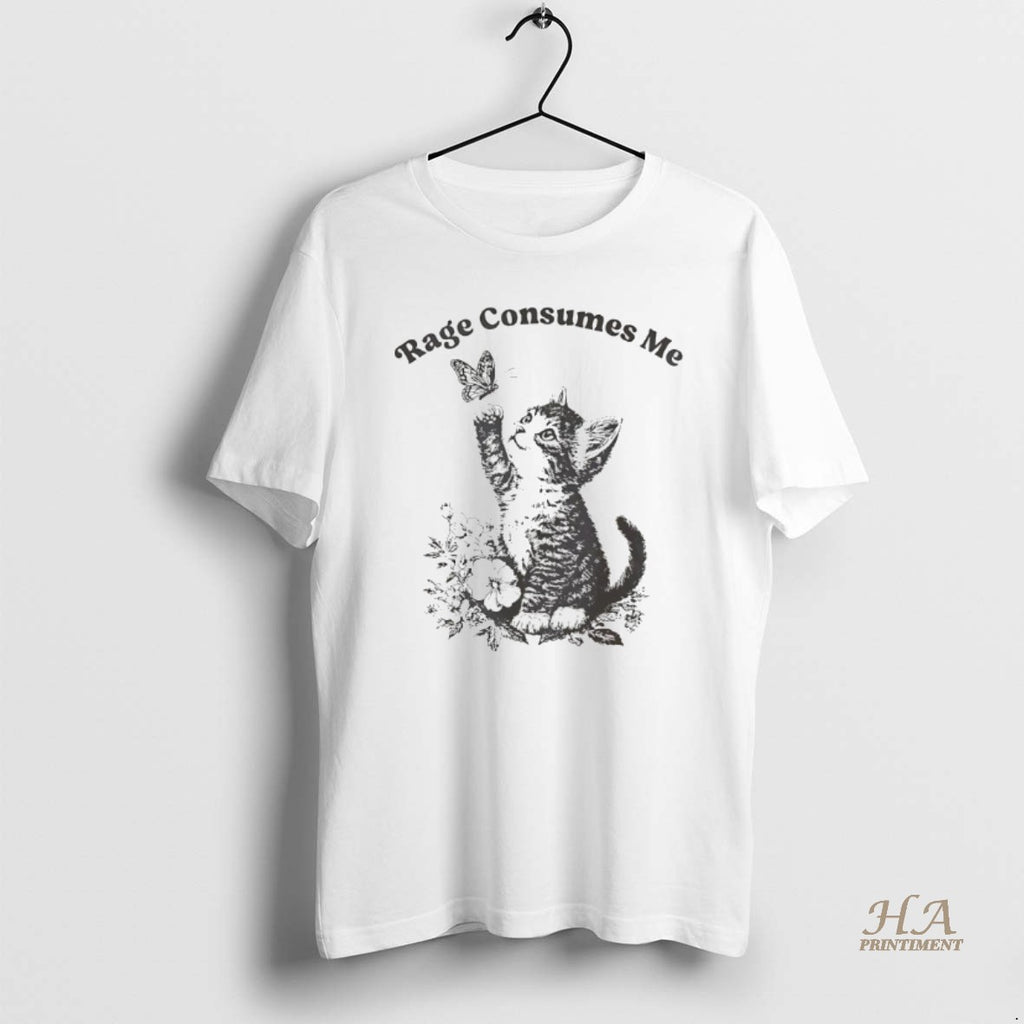 Official Cat Butterfly Rage Consumes Me Shirt Hoodie Sweatshirt | PurePodTees.com