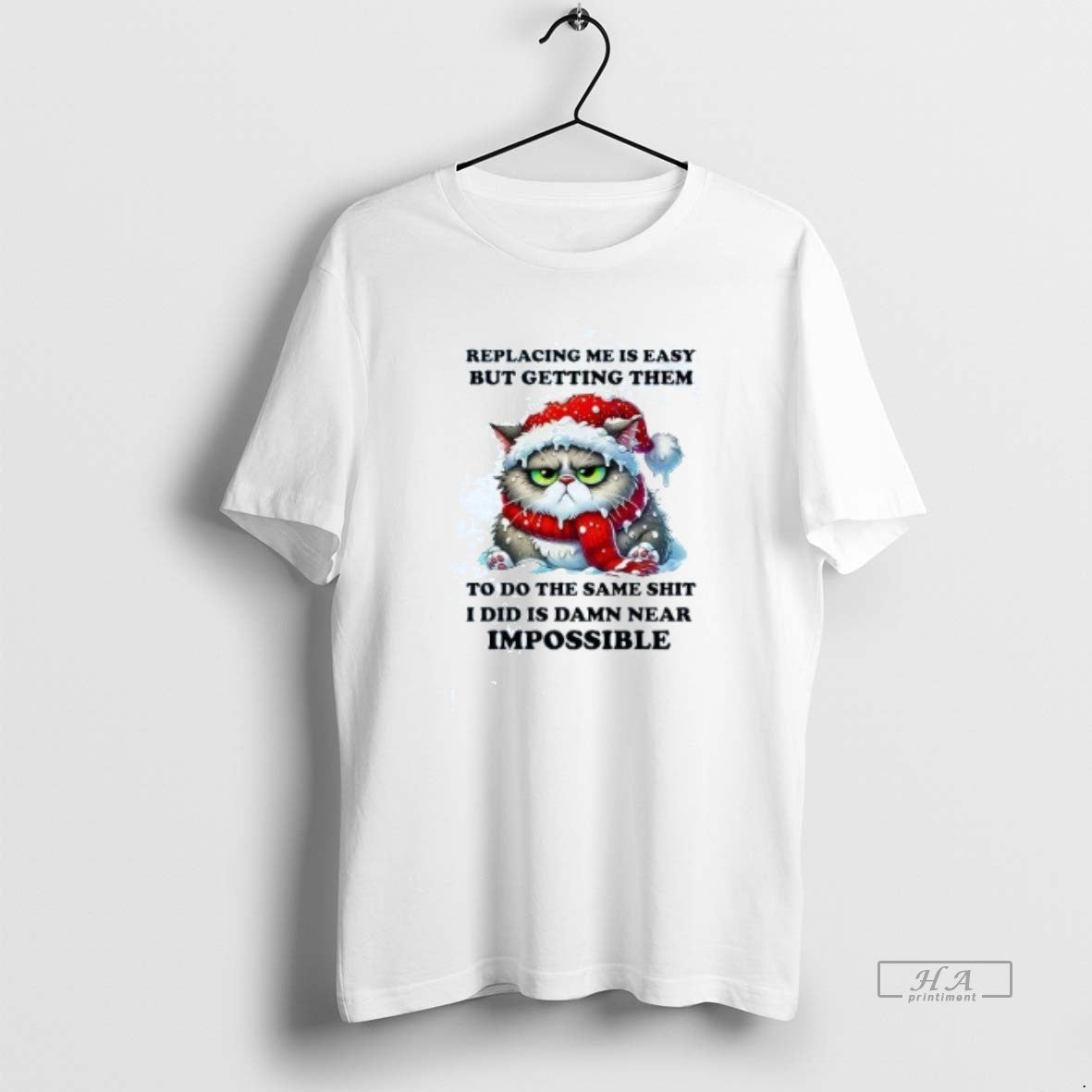 Official Cat Replacing Me Is Easy But Getting Them Impossible Christmas Shirt Hoodie Sweatshirt | PurePodTees.com