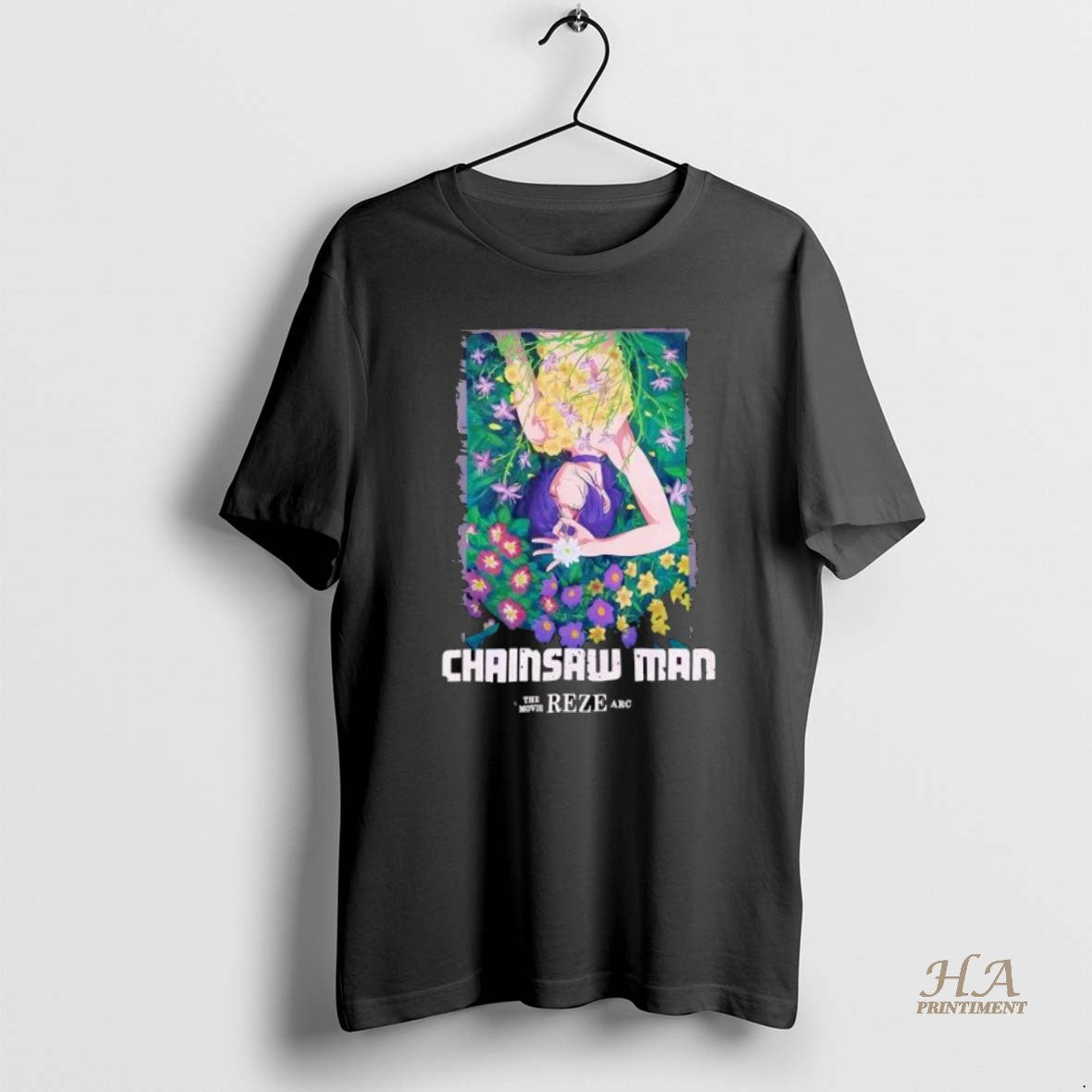 Official Chainsaw Man The Movie Reze Arc Flower Dark Wash Shirt Hoodie Sweatshirt | PurePodTees.com