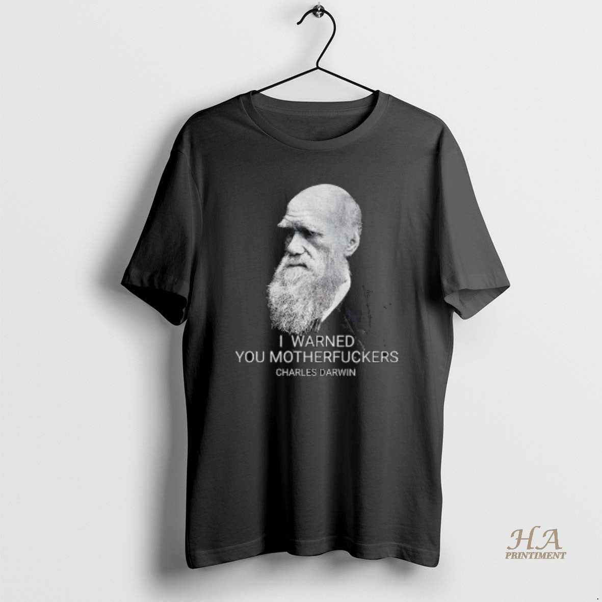 Official Charles Darwin Big Face I Warned You Motherfuckers Vintage Shirt Hoodie Sweatshirt | PurePodTees.com