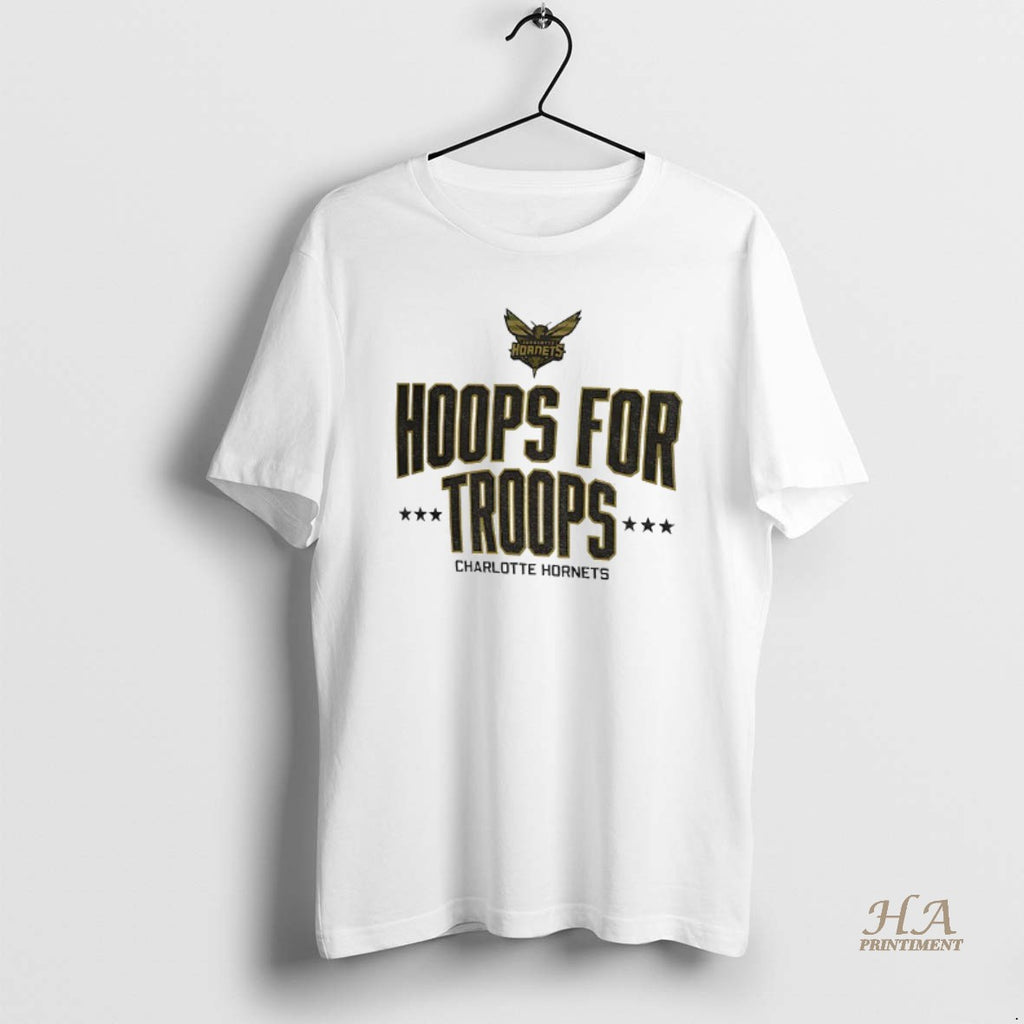 Official Charlotte Hornets Basketball Nba Hoops For Troops Logo Shirt Hoodie Sweatshirt | PurePodTees.com