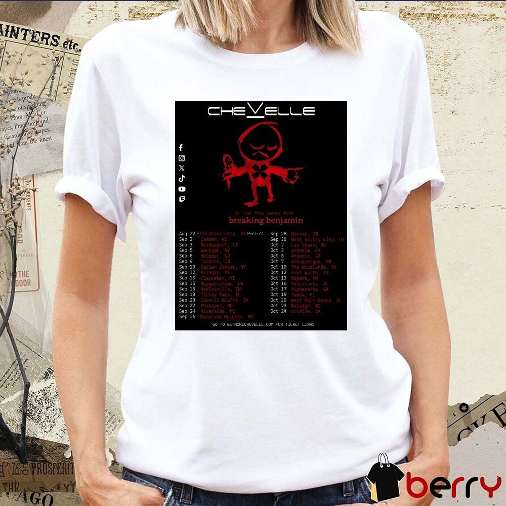 Chevelle On Tour This Summer With Breaking Benjamin Tour Dates 2026 Poster t-shirt