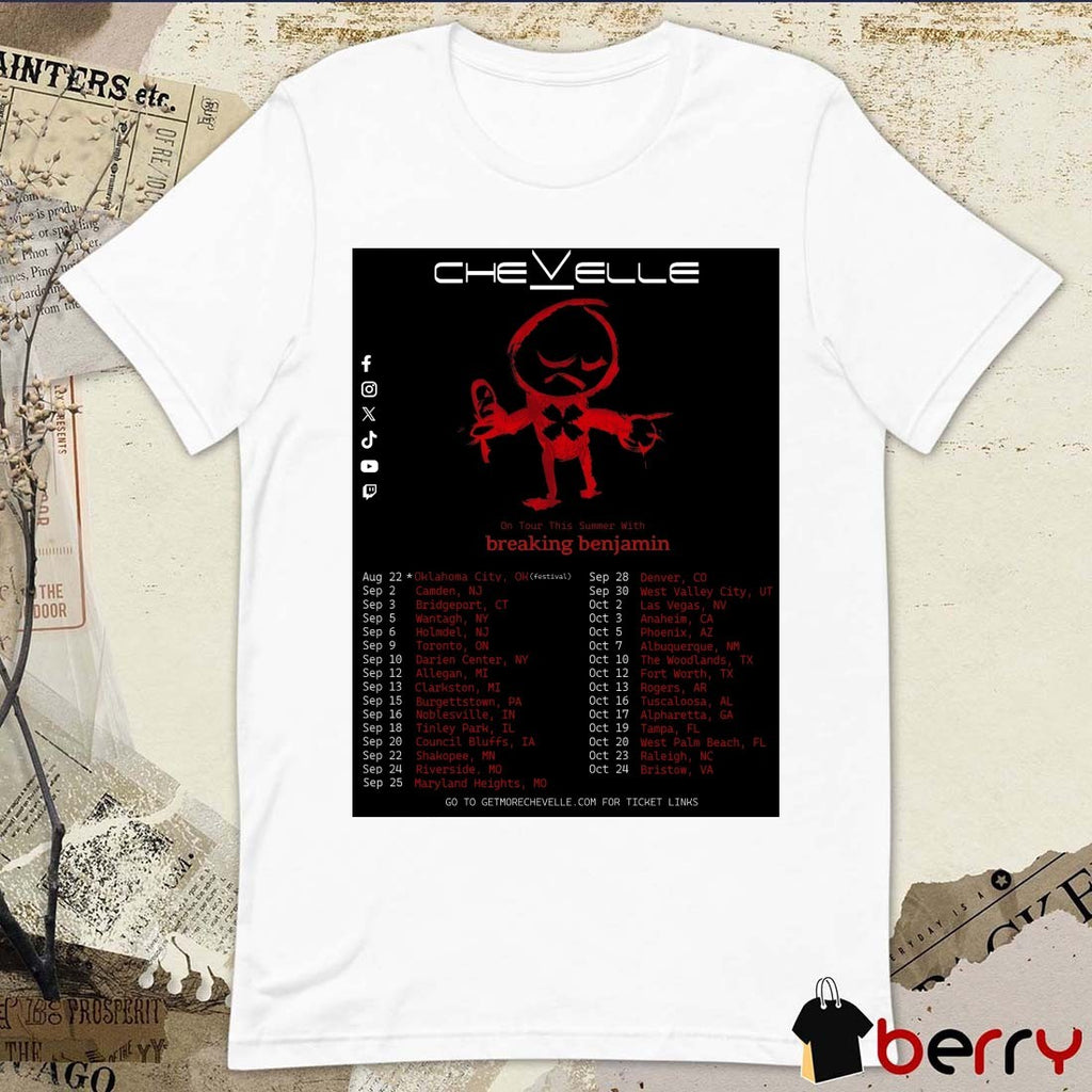 Chevelle On Tour This Summer With Breaking Benjamin Tour Dates 2026 Poster t-shirt